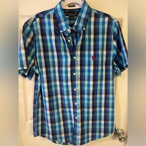 U.S. Polo Assn. Blue and White Casual Button Down Shirt